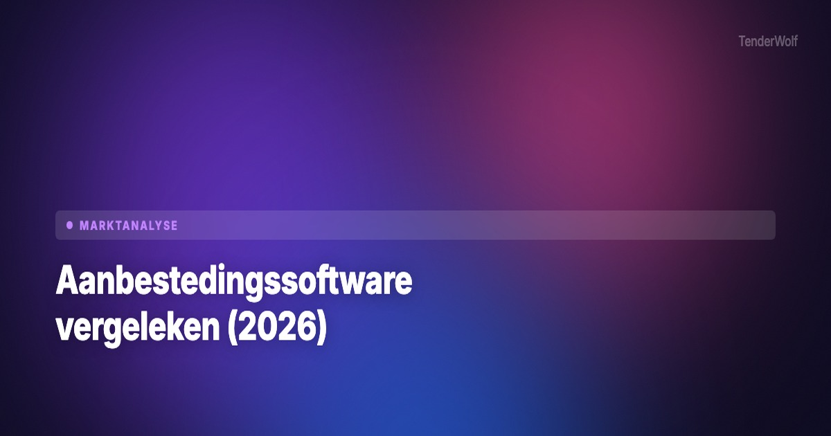 Comparison of tender software in Belgium and Europe